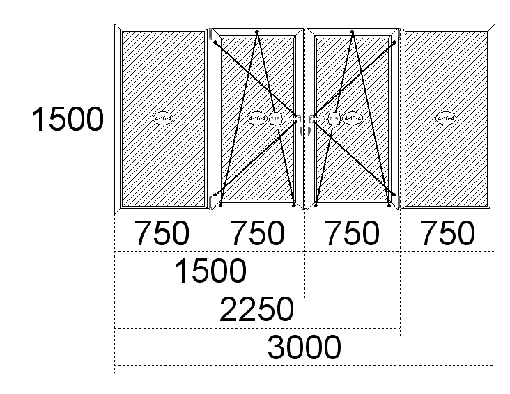 Стандартные окна ПВХ: размеры - высота и ширина Лосино-Петровский
